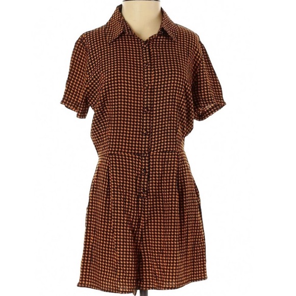 Forever 21 Pants - Plaid orange/black romper❤️